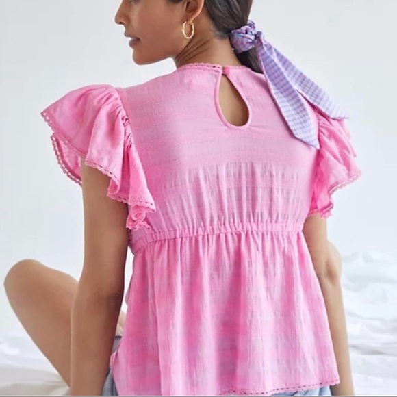 Anthropologie - Plenty by Tracy Reese Embroidered Babydoll Blouse - Size M - Picture 2 of 9